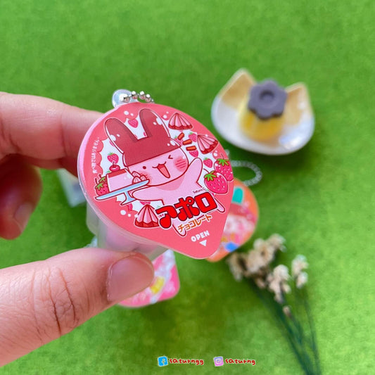 !!! Meiji Apollo – Squishy Pudding-shaped Keychain